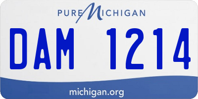 MI license plate DAM1214