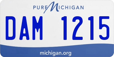 MI license plate DAM1215