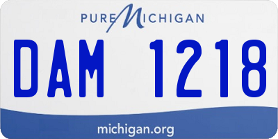 MI license plate DAM1218