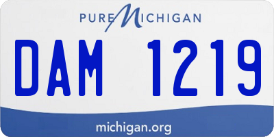 MI license plate DAM1219