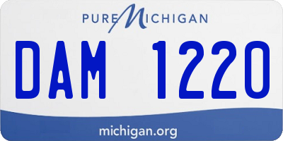 MI license plate DAM1220