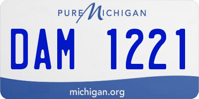 MI license plate DAM1221