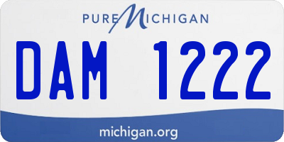 MI license plate DAM1222