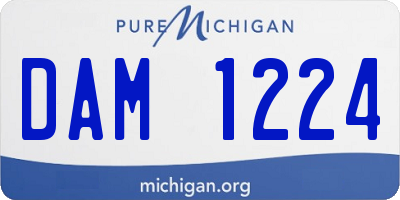 MI license plate DAM1224