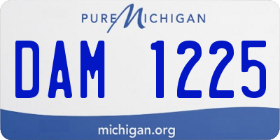 MI license plate DAM1225