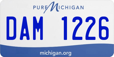 MI license plate DAM1226