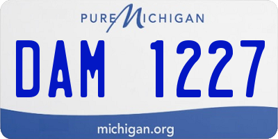 MI license plate DAM1227
