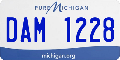 MI license plate DAM1228