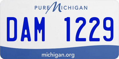 MI license plate DAM1229