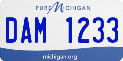 MI license plate DAM1233