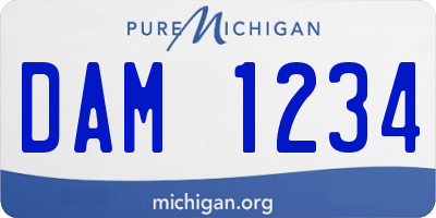 MI license plate DAM1234