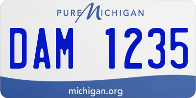 MI license plate DAM1235