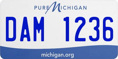 MI license plate DAM1236