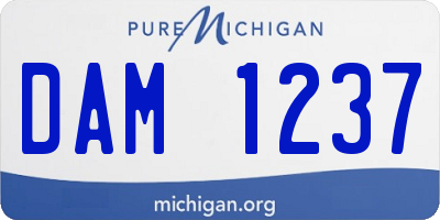 MI license plate DAM1237