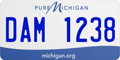 MI license plate DAM1238