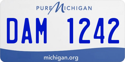 MI license plate DAM1242