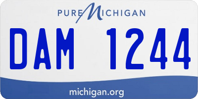 MI license plate DAM1244