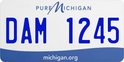 MI license plate DAM1245