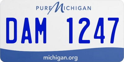 MI license plate DAM1247