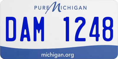 MI license plate DAM1248