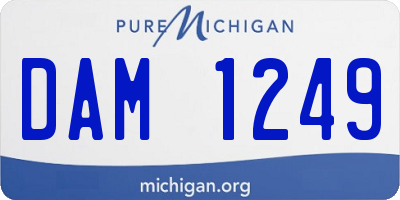 MI license plate DAM1249