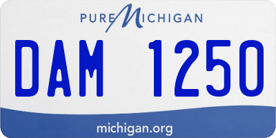 MI license plate DAM1250