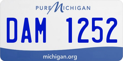 MI license plate DAM1252