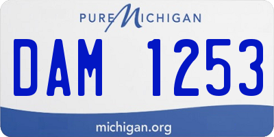 MI license plate DAM1253