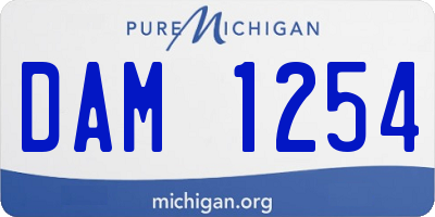 MI license plate DAM1254