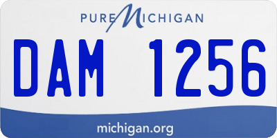 MI license plate DAM1256