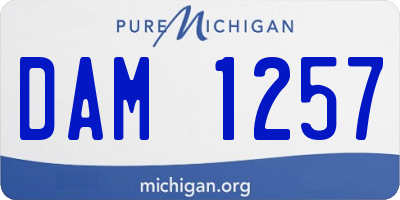 MI license plate DAM1257