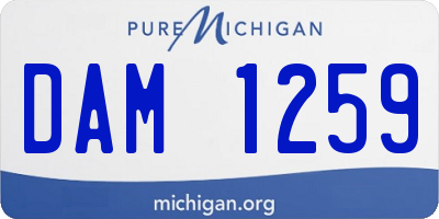 MI license plate DAM1259