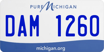 MI license plate DAM1260