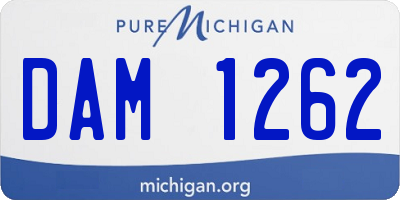 MI license plate DAM1262