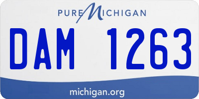 MI license plate DAM1263