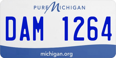 MI license plate DAM1264