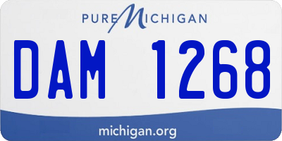 MI license plate DAM1268