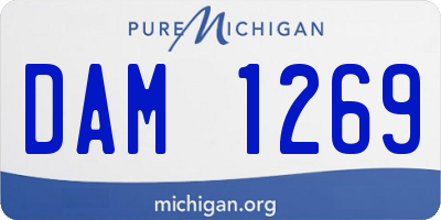 MI license plate DAM1269
