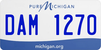 MI license plate DAM1270