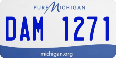 MI license plate DAM1271