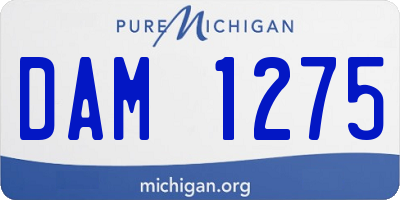 MI license plate DAM1275