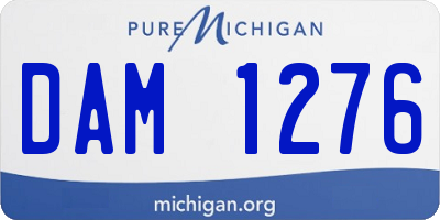 MI license plate DAM1276