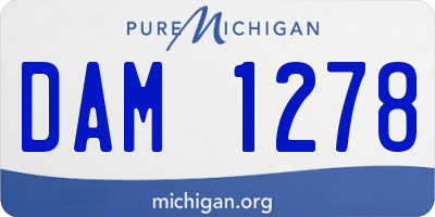 MI license plate DAM1278
