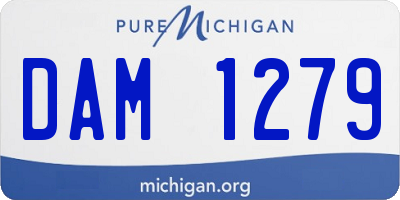 MI license plate DAM1279