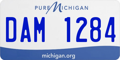 MI license plate DAM1284