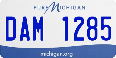 MI license plate DAM1285