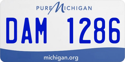 MI license plate DAM1286