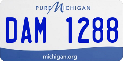 MI license plate DAM1288