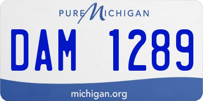 MI license plate DAM1289