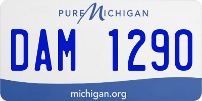 MI license plate DAM1290